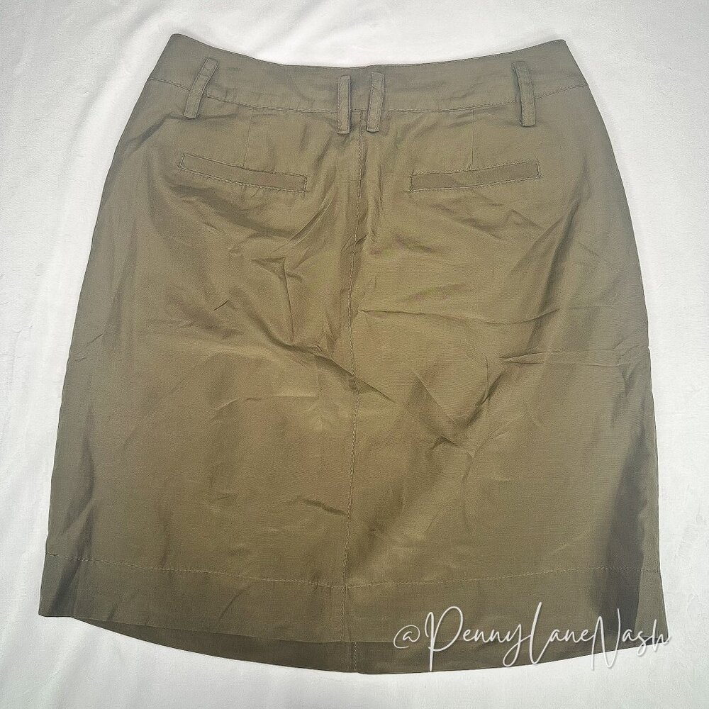 NWT Banana Republic Olive Silk Blend Pleated Mini Skirt Size 0P - Picture 8 of 10